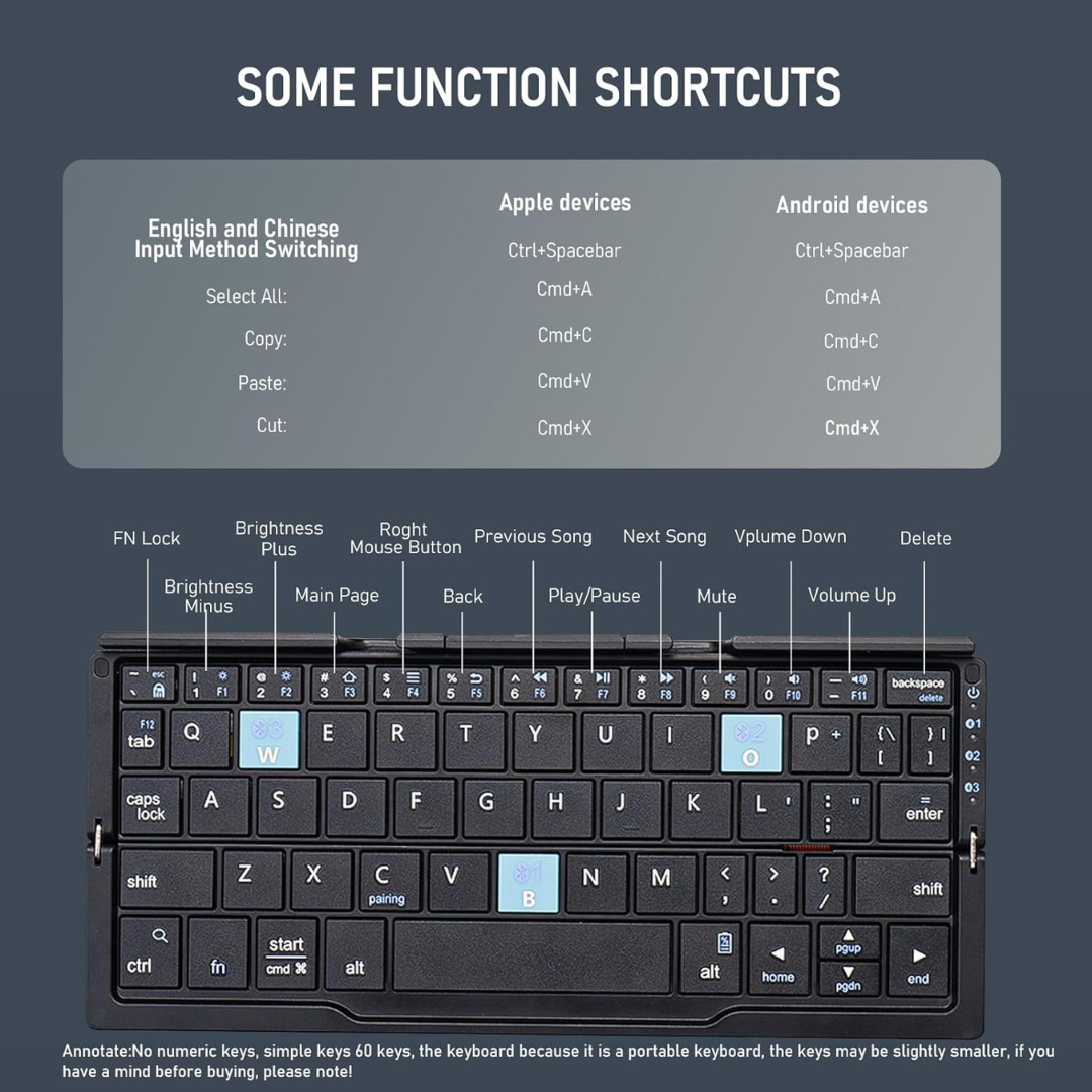 Teclado portátil plegable para móvil